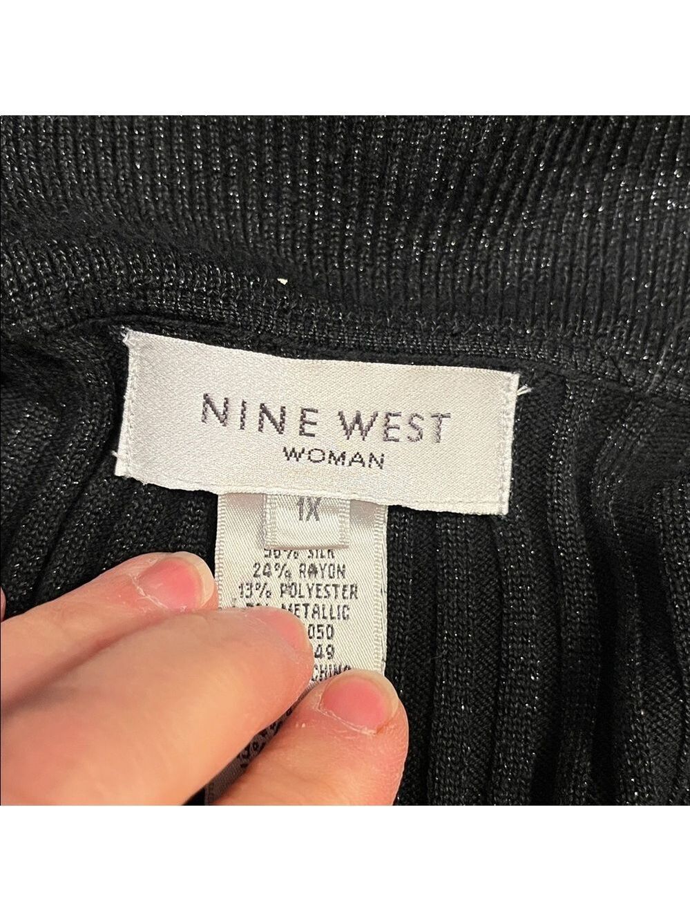 NINE WEST Silk Rayon Open Ruffle Ribbed Cardigan 1X - Picture 5 of 12